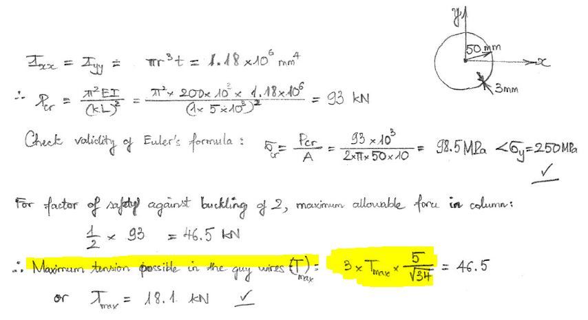 Guy Wire Tension Formula